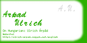 arpad ulrich business card